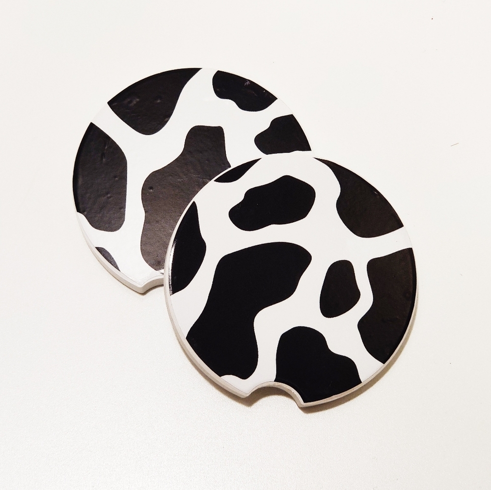 Cow Print Car Coaster